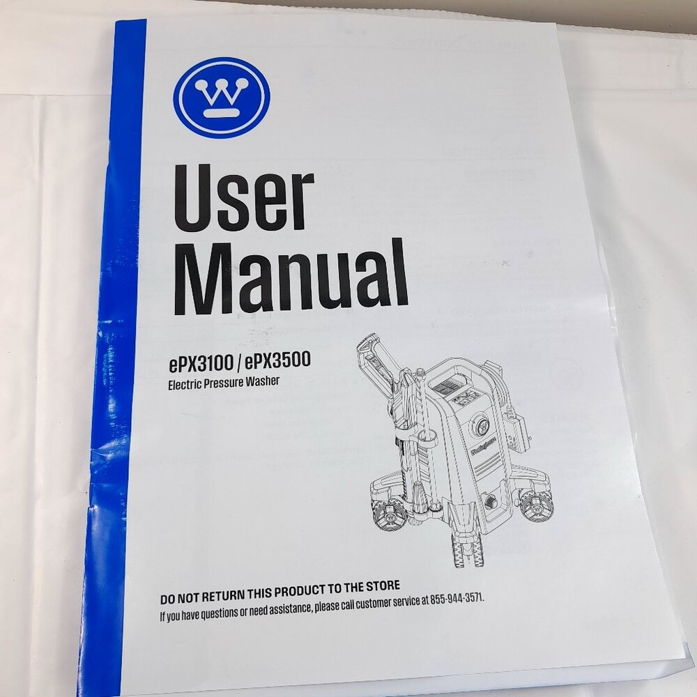 Westinghouse‎ ePX3100 ePX3500 Electric Pressure Washer User Manual instructions